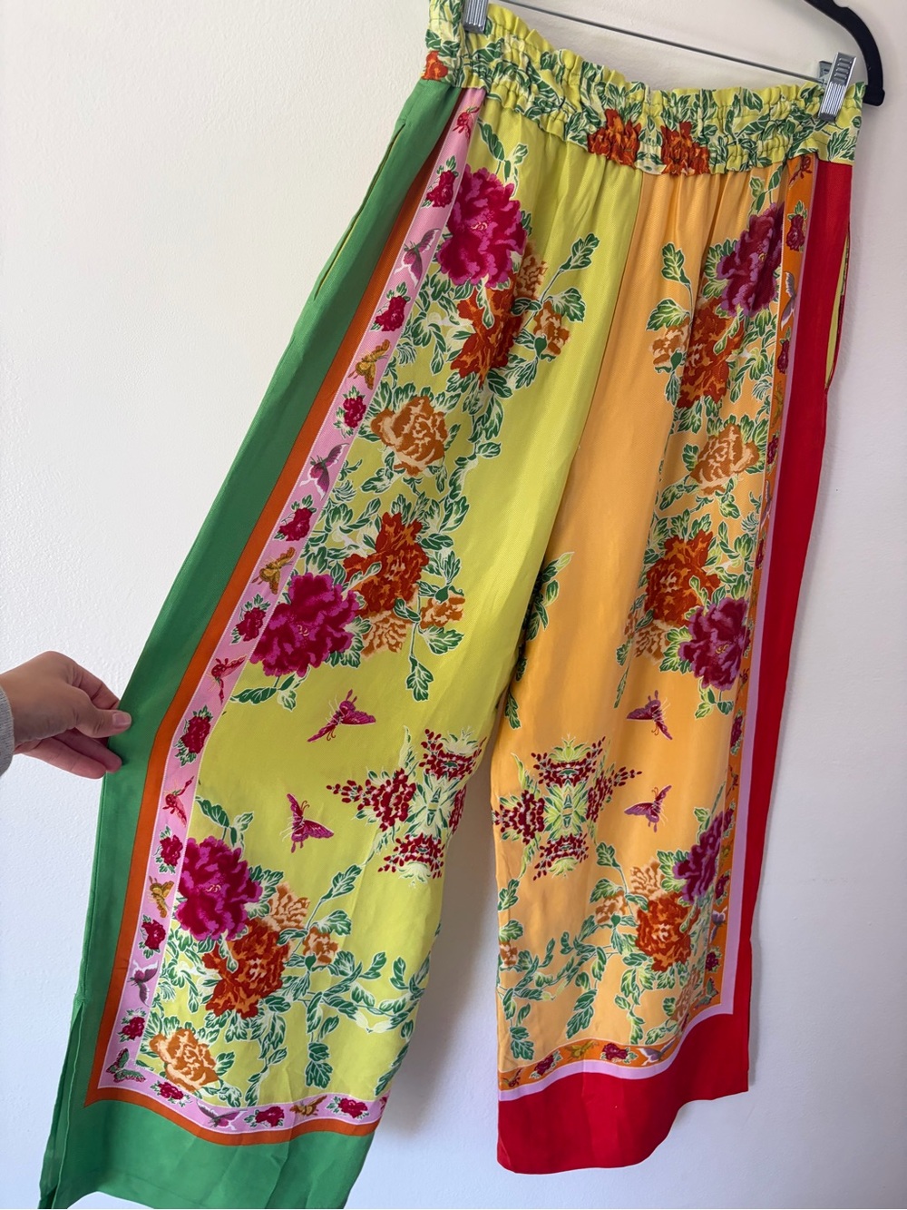 By Anthropology Colorful Floral Striped Pull-On Elastic Waist Wide Leg Pants - Picture 10 of 10